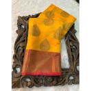 Yellow Magenta Contrast Shade Kanchi Cotton Silk Saree